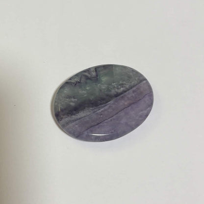 Green & Purple Fluorite Oval Worry Stone – Natural Crystal Stone (CR-WS8)