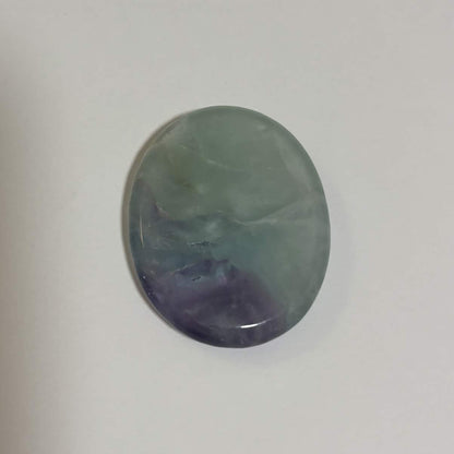 Green & Purple Fluorite Oval Worry Stone – Natural Crystal Stone (CR-WS9)