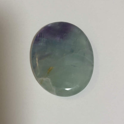 Green & Purple Fluorite Oval Worry Stone – Natural Crystal Stone (CR-WS9)