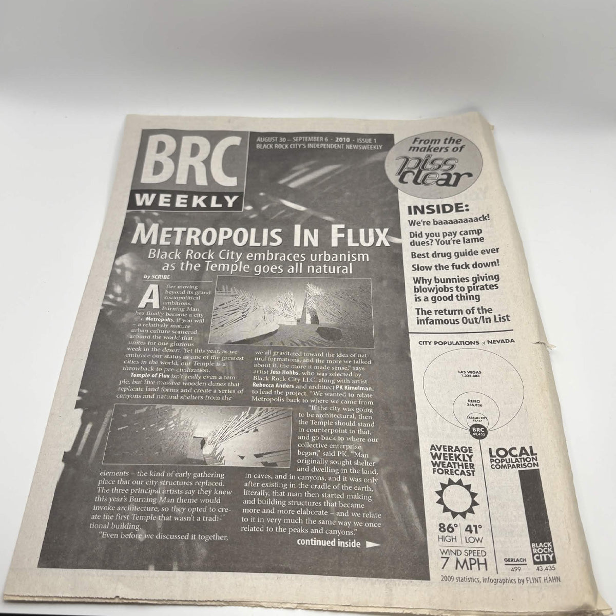2010 Burning Man BRC Weekly Issue 1 – Original Black Rock City Ephemera