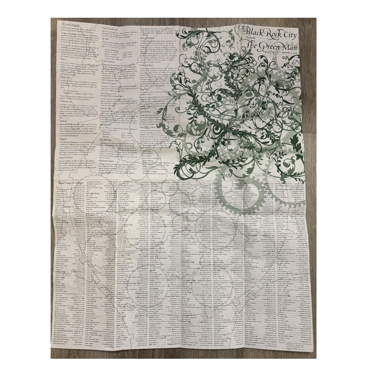 2007 Burning Man Black Rock City Map & Theme Camp Directory — The Green Man