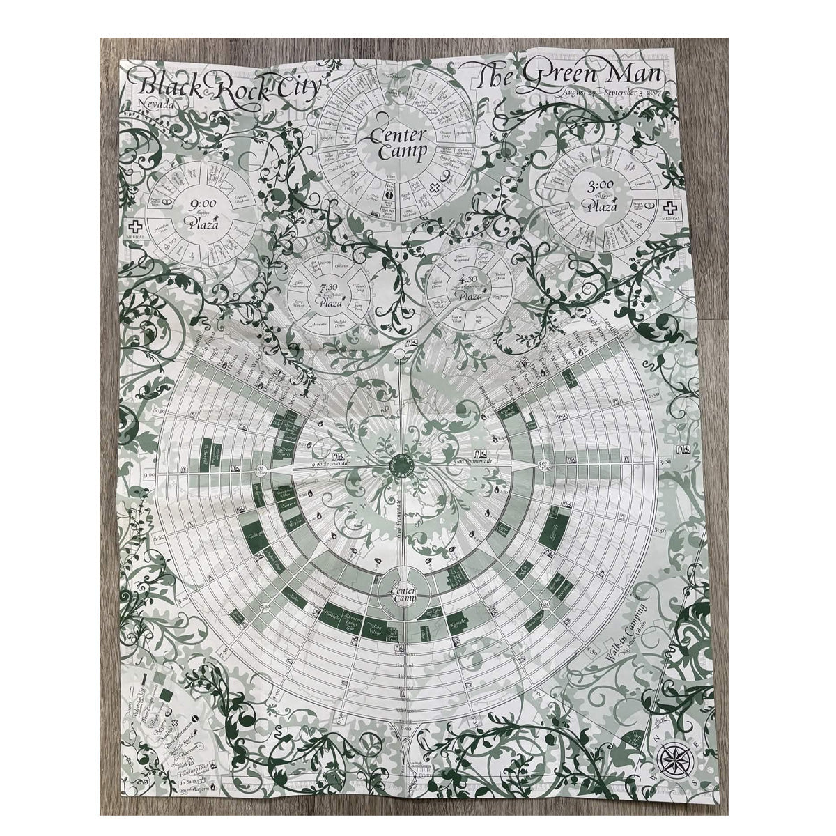 2007 Burning Man Black Rock City Map & Theme Camp Directory — The Green Man