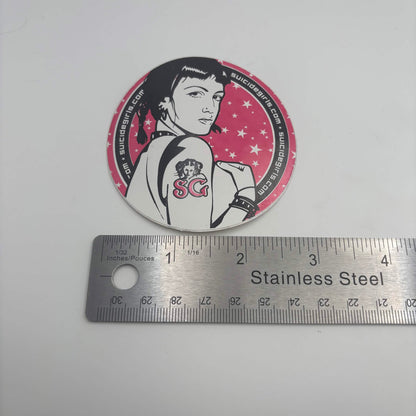 Vintage SuicideGirls SG Round Promotional Sticker — Approx. 2.75"