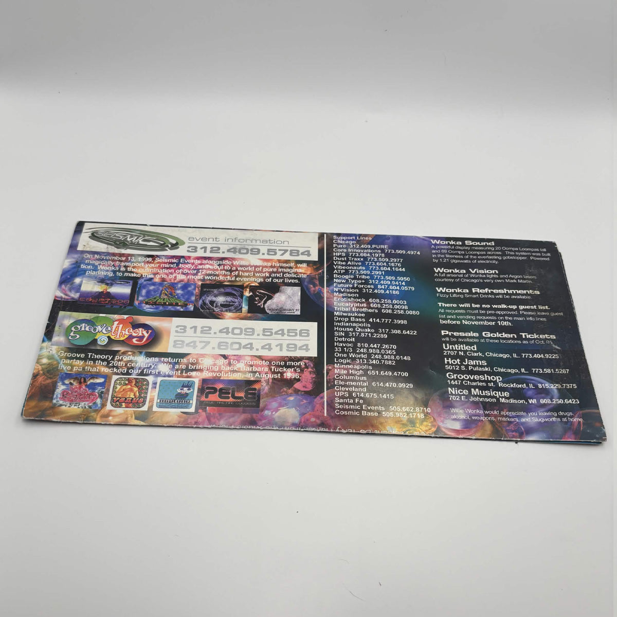 Vintage 1999 WONKA Chicago Rave Flyer Ephemera – Digital Underground, Honey Dijon + More