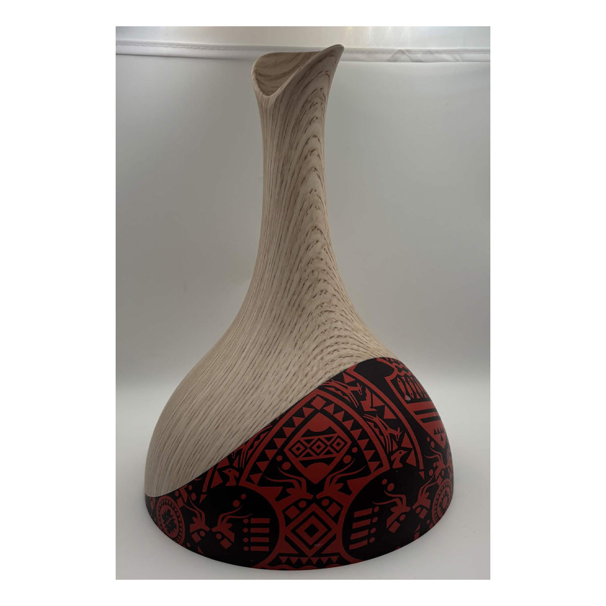 300 mL Ultrasonic Essential Oil Diffuser — Red & Black Geometric Faux Wood Design