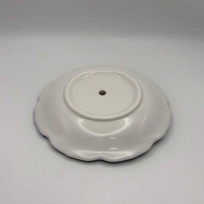 Blue & White Ceramic Umbrella Tea Strainer with Catch Dish — 2 Piece