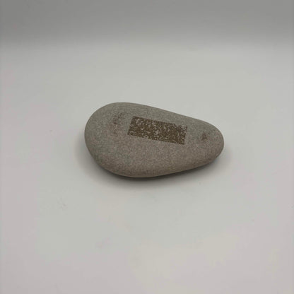 Original Hand-Painted Lake Superior Stone — Green & Gold Floral — Final Piece 3 of 3