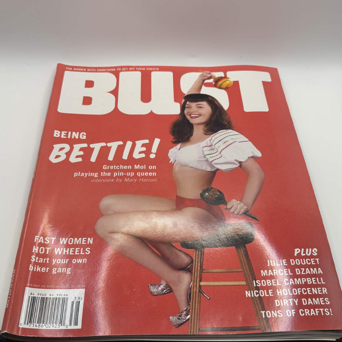 BUST Magazine — April/May 2006 — Gretchen Mol / Bettie Page Cover — Music, Art & Culture
