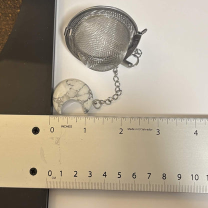 Stainless Steel Loose-Leaf Tea Infuser with Howlite Moon